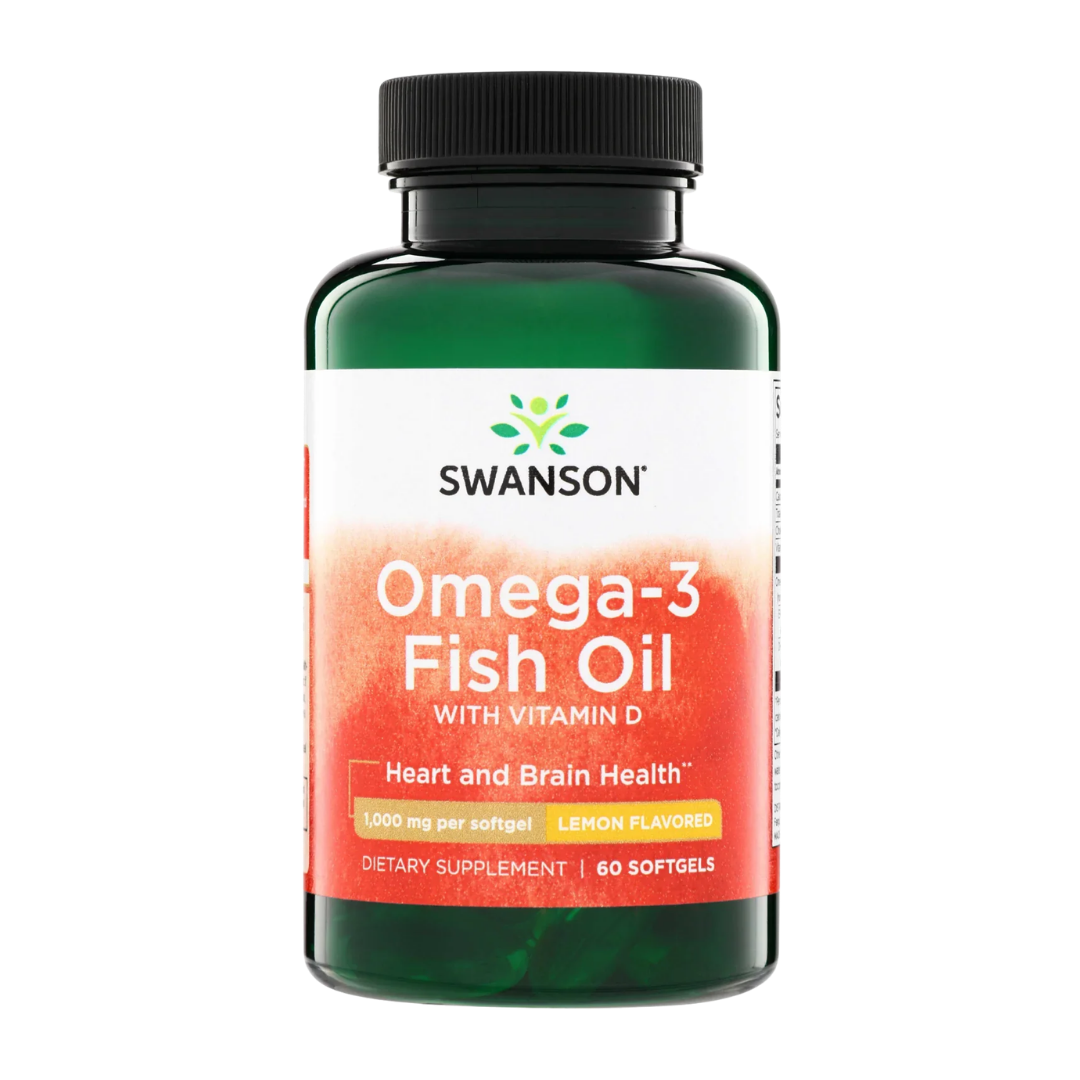 Omega-3 Fish Oil Con Vitamina D 1000 mg 60 Softgels