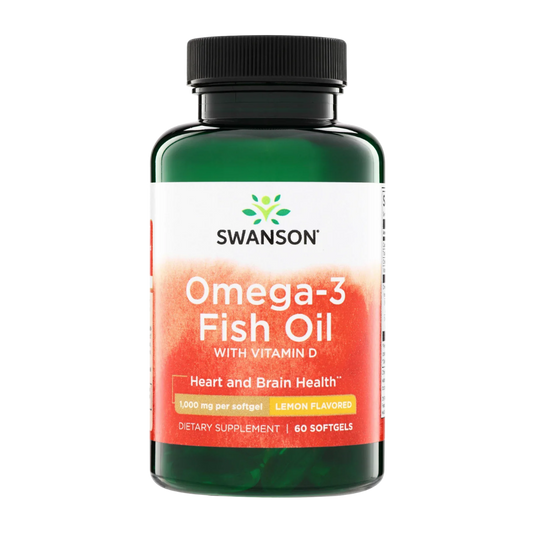 Omega-3 Fish Oil Con Vitamina D 1000 mg 60 Softgels