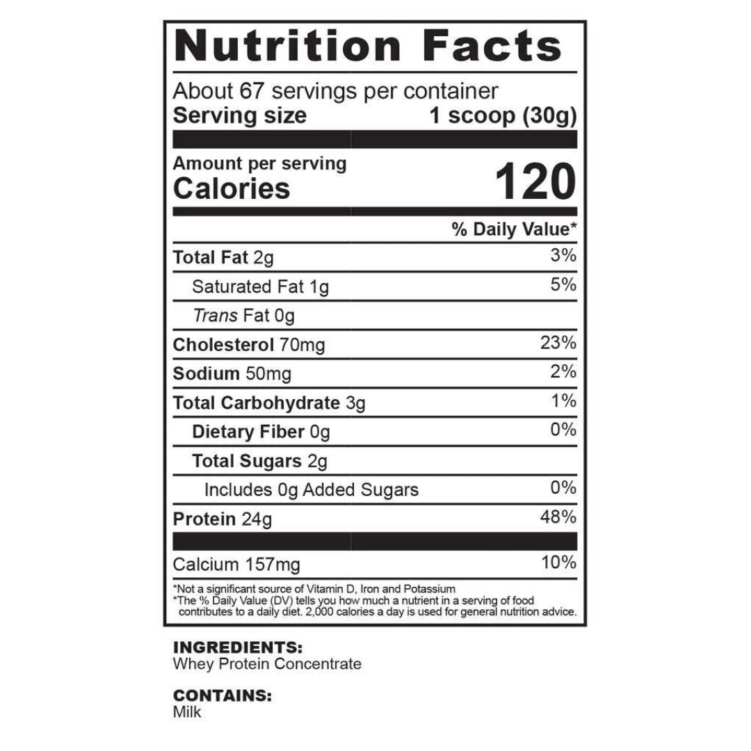 Prostar 100% Raw 2,2 lb – tabla nutricional