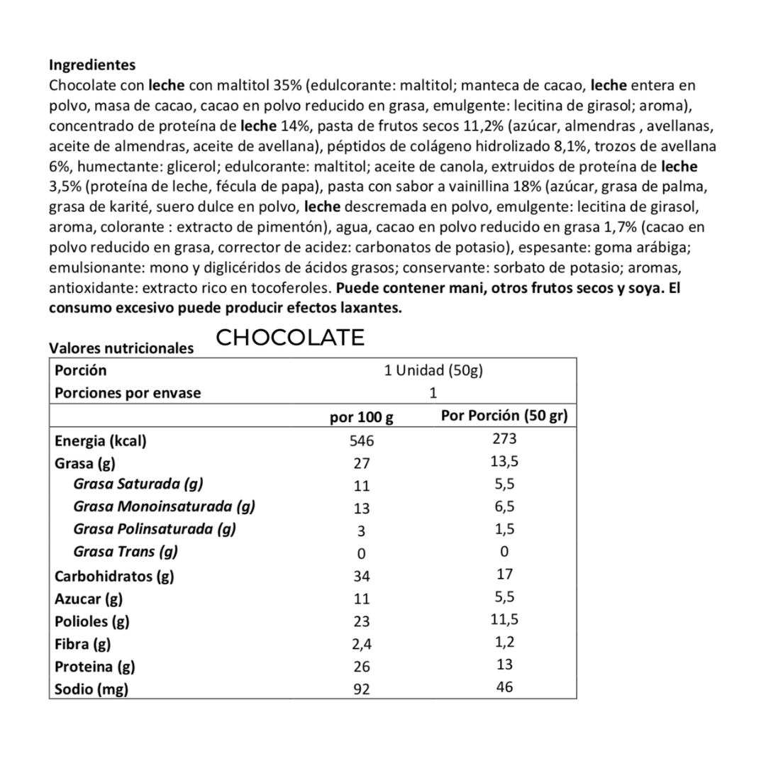 Caja Barra Space Protein 24 Unidades — Variedad De Sabores – tabla nutricional