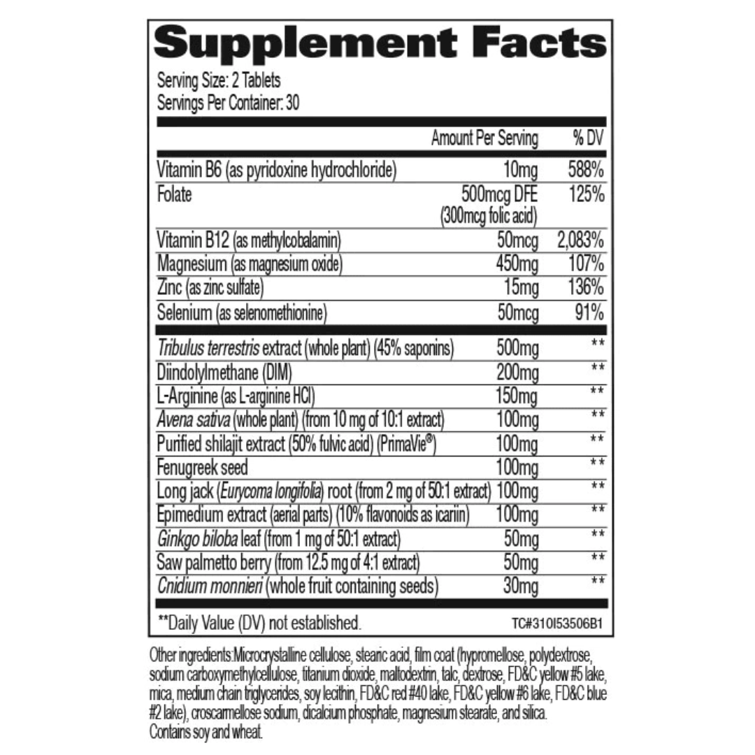 Testrol Gold (60 Tabs) – tabla nutricional