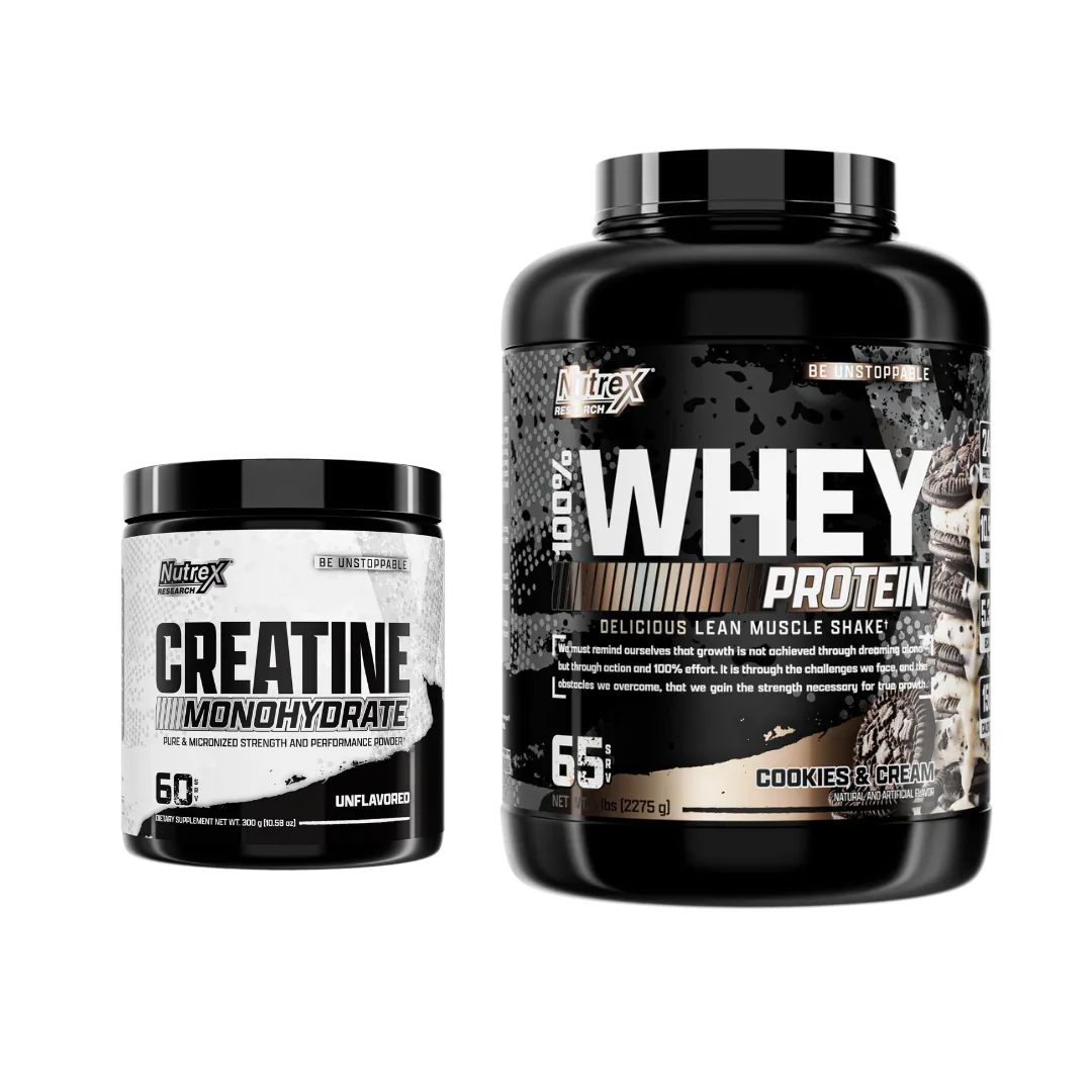 Nutrex Whey 5lb + Creatina Drive 300 Gramos – Cookies & Cream