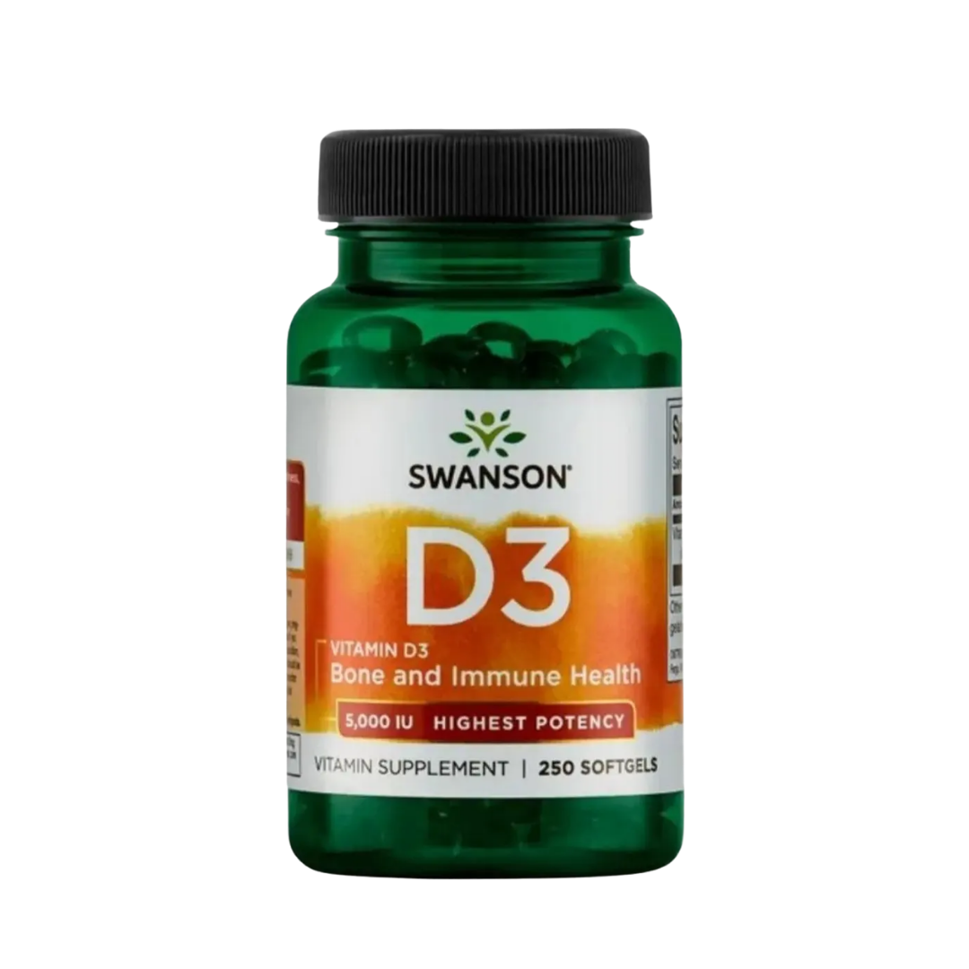 Vitamina D3 5000 UI Potencia Max 250 Softgels