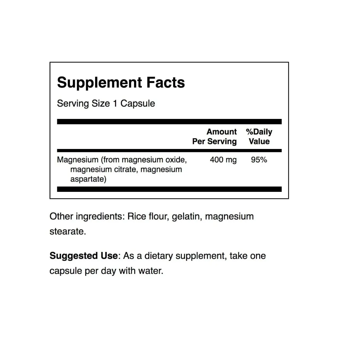 Triple Magnesio 400 mg – tabla nutricional
