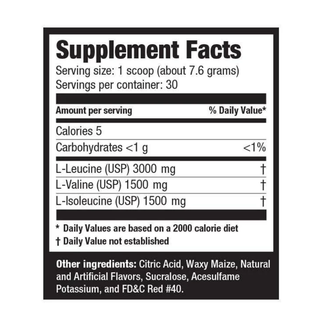BCAA 12000 60 Servicios – tabla nutricional