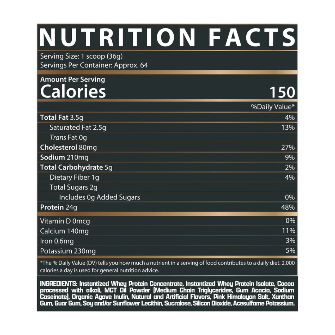 Nutrex Whey 5lb + Creatina Drive 300 Gramos – tabla nutricional