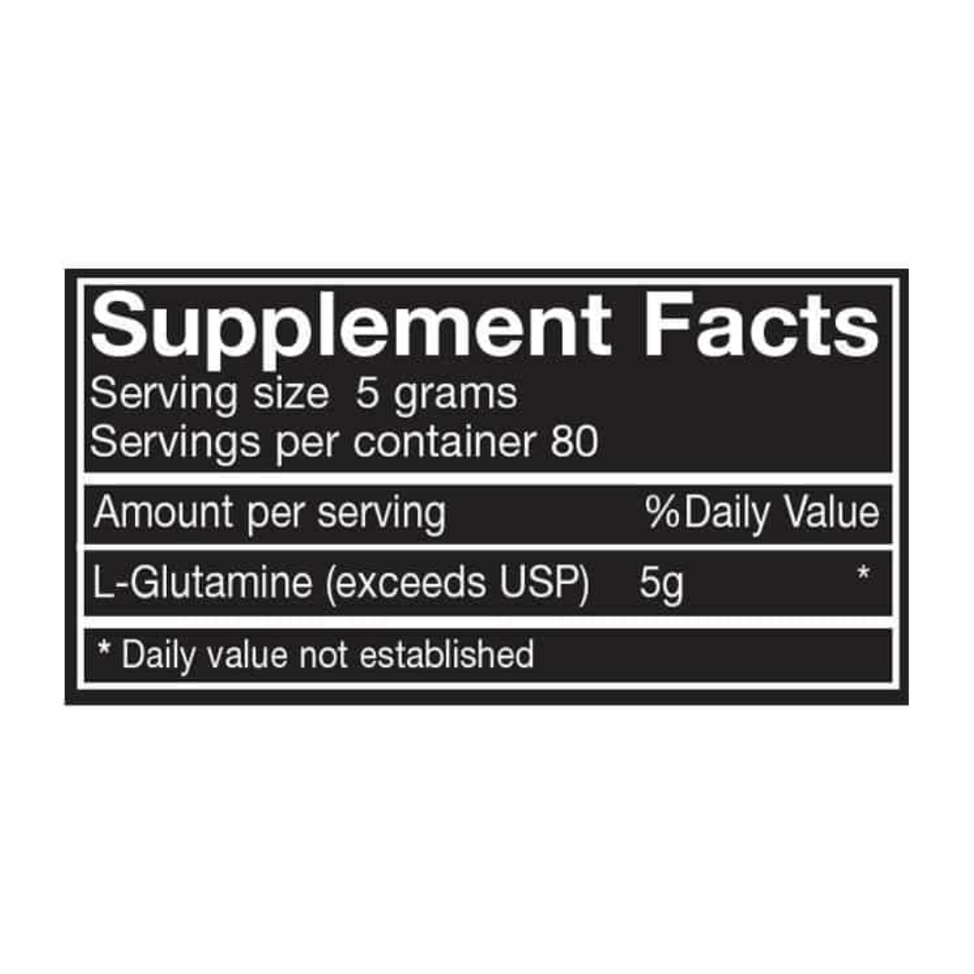 Glutamina Ultimate Nutrition 80 Servicios / 400 Gramos – tabla nutricional