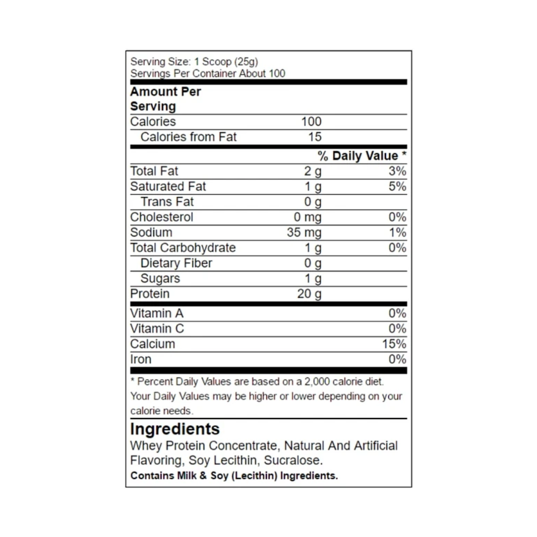 Myprotein Impact Whey 5,5 lb – tabla nutricional