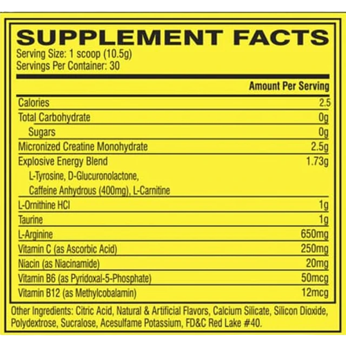 C4 Original 60 Servicios – tabla nutricional