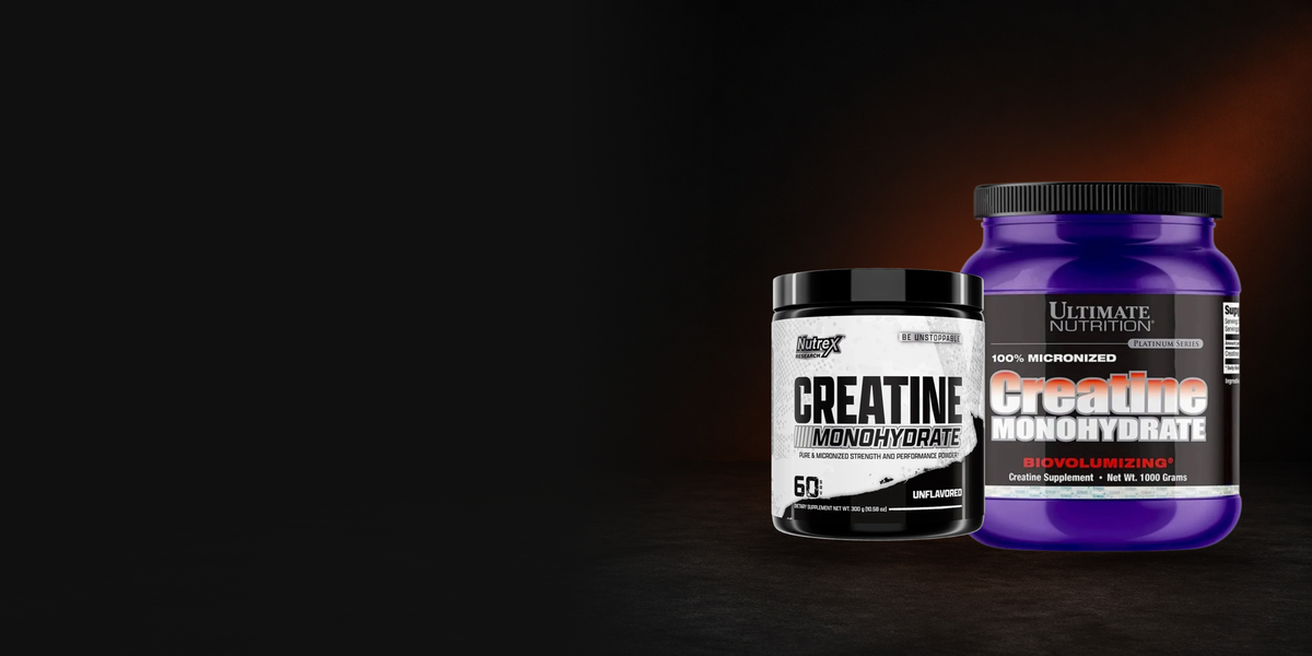 Creatina monohidratada Nutrex de 300 gramos y Ultimate Nutrition de 1 kilo